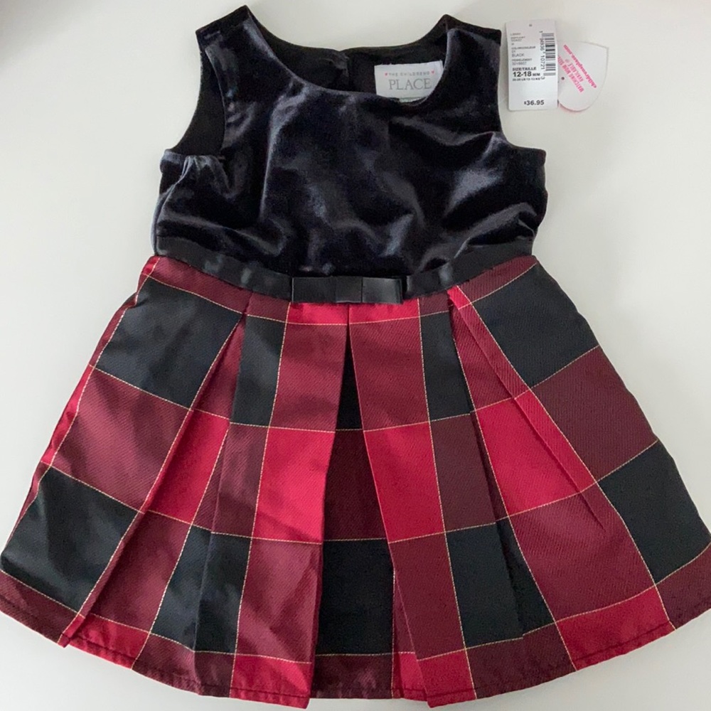 Black and red holiday plaid dress